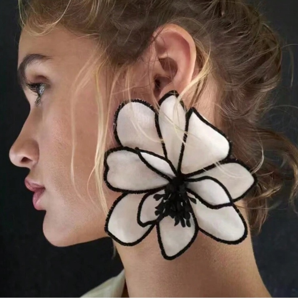 Fabric Flower Earrings